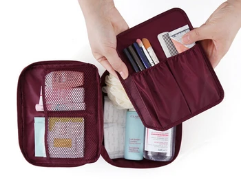 

Korea Style Six Colors Travel Waterproof Nylon Cosmetic Makeup Toiletry Purse Organizer Hanging Wash Bag Holder Cosmetic Cases