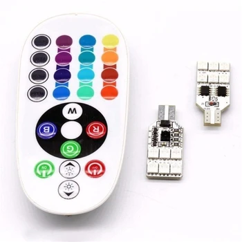 

1 Pair Auto Car 12 LED RGB Panel Interior Reading SMD Multi Colors light Remote Controller Multicolored Light