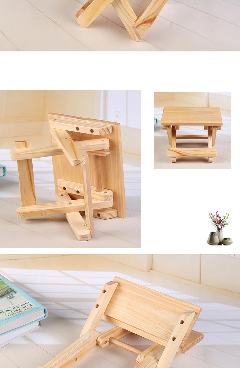COSTWAY портативный простой деревянный складной стул для рыбалки Маленький стул W0169