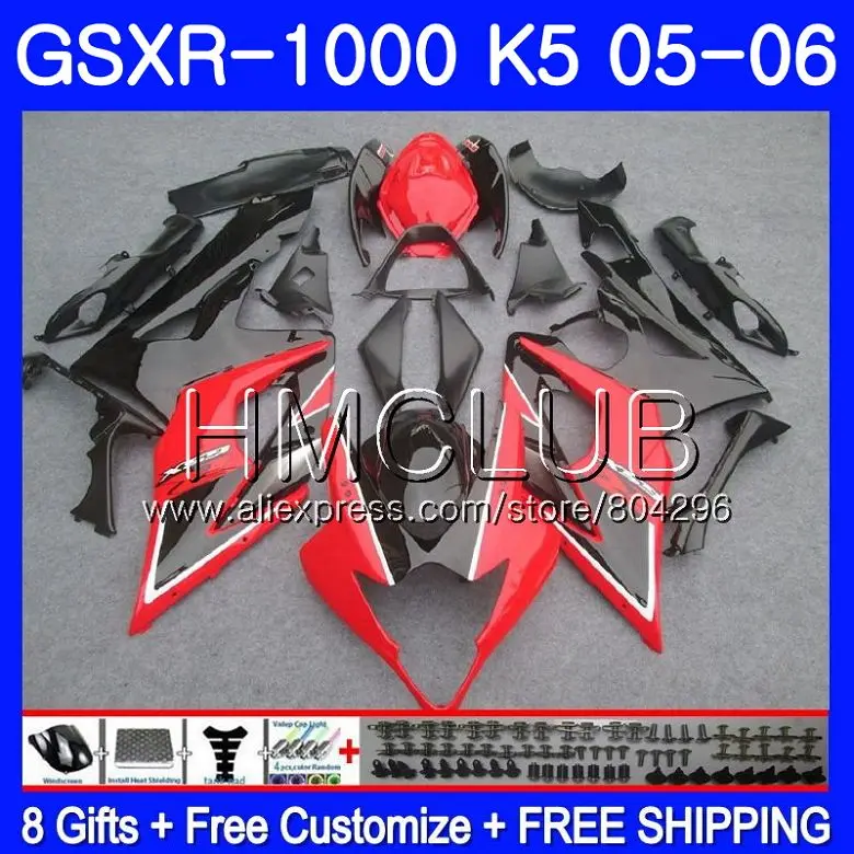 

Bodywork For SUZUKI GSXR-1000 GSXR 1000 05 06 Bodys 33HM.22 GSX-R1000 GSX R1000 05 06 K5 GSXR1000 Factory red 2005 2006 Fairing