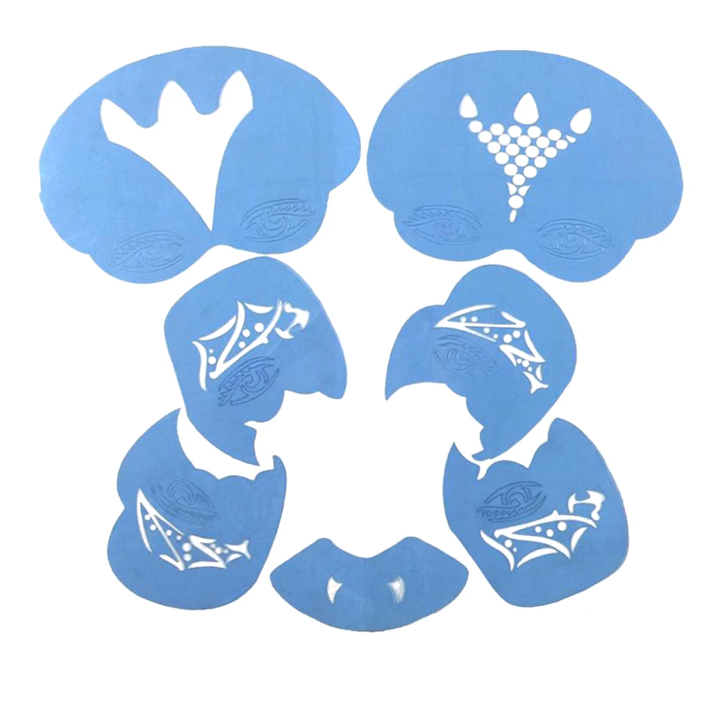 MagiDeal Reusable Plastic Face Body Art Painting Stencils Tattoo Template Accessories for Men Women Party Makeup
