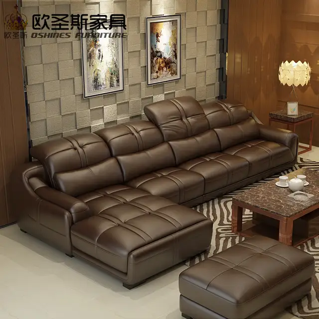 Us 118 68 8 Off Brown Leather Sofa Set Contemporary Elegant Designs Modern L Shape Corner Foshan Ocs L288 In