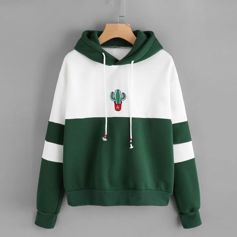 

Women Cactus Printed Running Hoodies Autumn Long Sleeve Fitness Sweatshirts FDC99