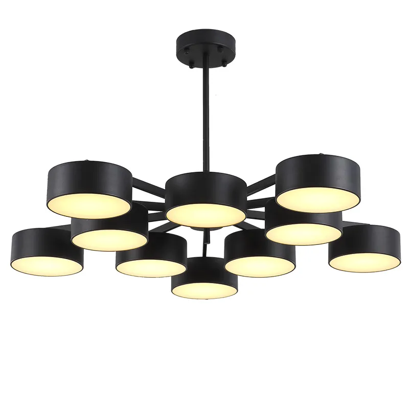 

Nordic designer LED Pendant lights Modern Creative Kung round black white lamp 3/5/6/10 heads hanging lamp Bedroom Living Room