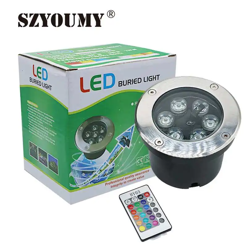 

SZYOUMY IP67 Waterproof Round LED Buried Light RGB Pretty Under Ground Landscape Lamp Outdoor Path Way Garden Lawn Decoration
