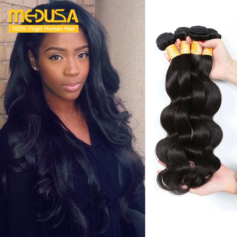 Mega Hair 4 Bundles Brazillian Virgin Hair Body Wave 7A Grade Ali Moda