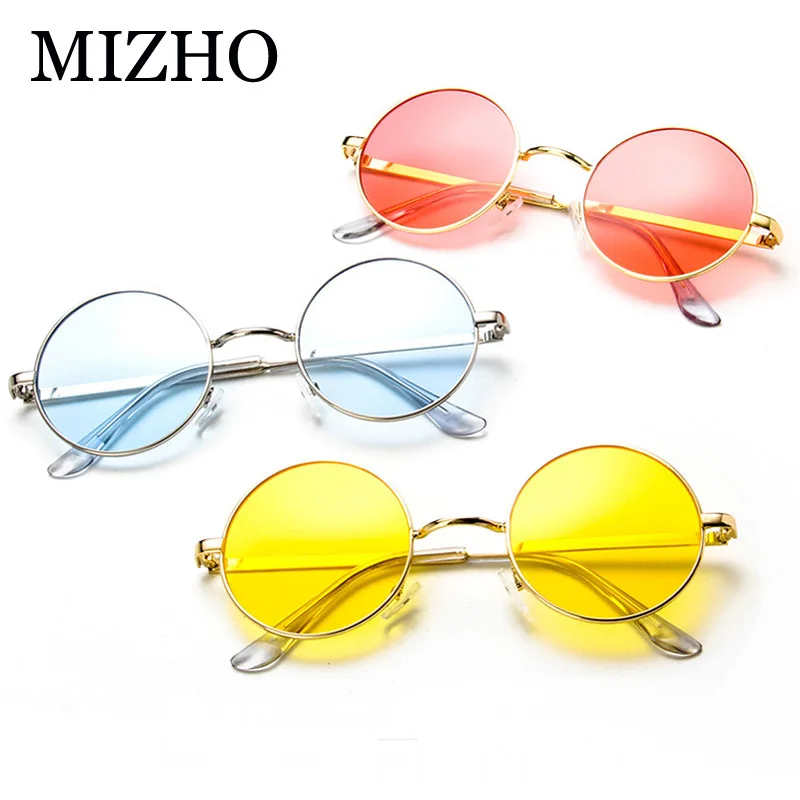 MIZHO Retro Round Sunglasses Women Brand Designer Yellow Sun Glasses For Ladies Alloy Quality Sunglasses female Oculus de sol