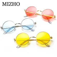 MIZHO Retro Round Sunglasses Women Brand Designer Yellow Sun Glasses For Ladies Alloy Quality Sunglasses female Oculus de sol MIZHO Retro Round Sunglasses Women Brand Designer Yellow Sun Glasses For Ladies Alloy Quality Sunglasses female Oculus de sol