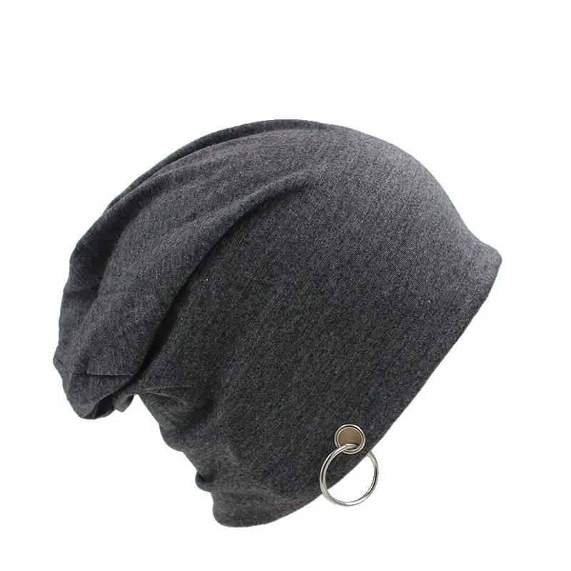 Top Fashion Adult Novelty Solid Men Women Autumn font b Beanie b font With Ring Hip