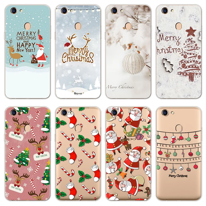 

Merry Christmas Soft TPU Case for Coque OPPO F9 F5 F7 New Cute Luxury Back Cover for OPPO F5 F7 F9 Case Cover Full Protection