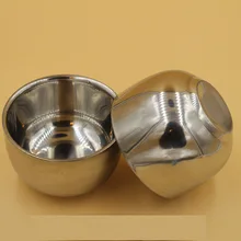 100 ML 7.2 cm Shinning Double Layer Aço Inoxidável Shave Escova Água de Chá de vidro Caneca de Café Tigela Sabão de Barbear Creme de Barbear dos homens copo