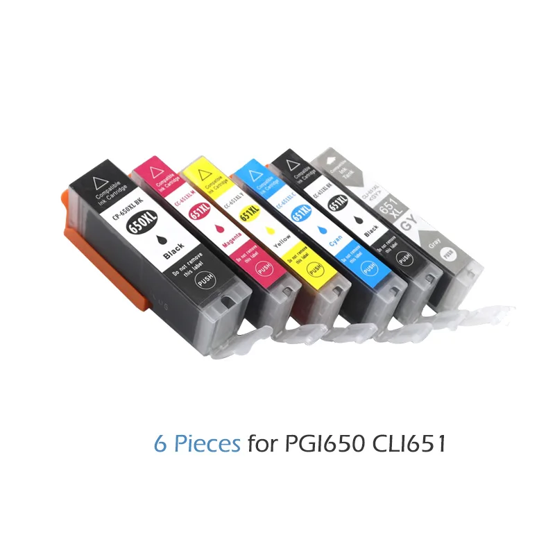 6 шт. PGI 650 CLI 651 чернильный картридж для принтера Canon принтерам Pixma MG6360 MG6460 MG7160 IP7260