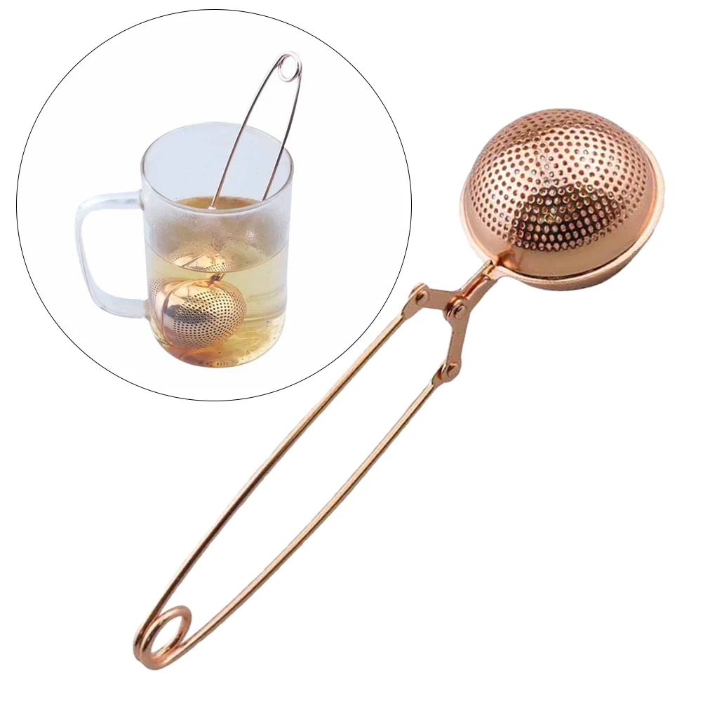 

1 Pc Rose Gold Tea Infuser Stainless Steel Tea Strainer Filter Practical Loose Leaf Tea Tool With Handle For Home Office Shop
