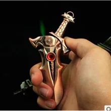 Креативный мини-меч Бутановая Зажигалка многоразовая Зажигалка для прикуривателя газовый ключ украшения-игрушка Зажигалка украшение для дома в подарок