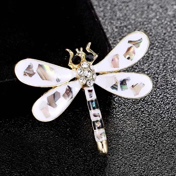 

12pcs/lot wholesale brand Shell enamel dragonfly brooches jewelry Fashion hats Accessory Korea Brooch Fashion Accessories