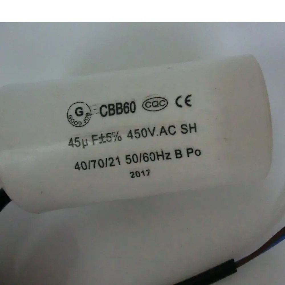45 мкФ 450V AC50/60Hz 40/70/21 two провода паллиальная линия цилиндрический конденсатор.|wire