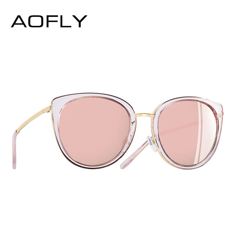 AOFLY, фирменный дизайн, женские солнцезащитные очки, Ретро стиль, металлическая оправа, женские поляризованные солнцезащитные очки, оттенки, женские очки, Gafas A139 - Цвет линз: C5Pink
