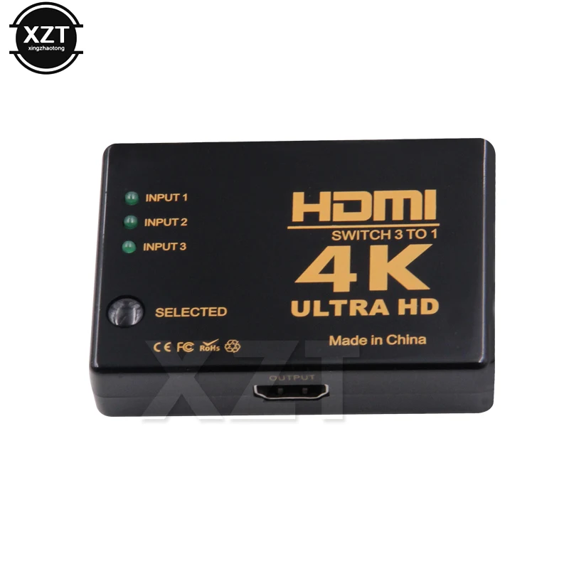 Горячая Распродажа HDMI переключатель с пультом дистанционного управления 3 Порты и разъёмы 4 K* 2 K со сверхвысоким разрешением Ultra HD, Splitter коробка для DVD HDTV Xbox PS3 PS4