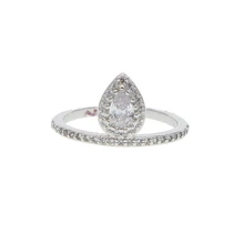 Роскошное Европейское французское кольцо принцессы с большим кристаллом для женщин, серебряное Свадебное обручальное кольцо, блестящее ювелирное изделие, подарок