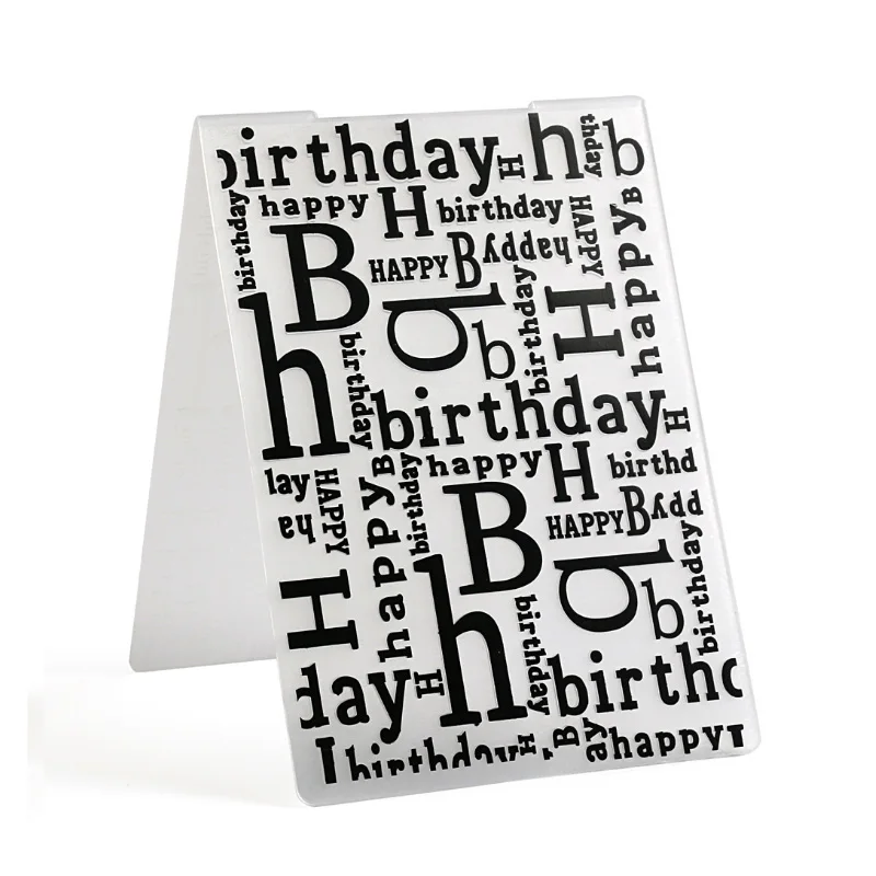 

Happy Birthday Embossing template Plastic Embossing Folder Wedding Decoration DIY Album decor Making Paper Card craft tool