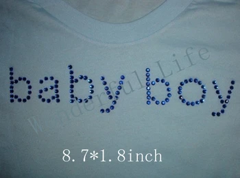 

Free shipping rhinestone iron on transfers Baby Boy Rhinestone motif heat transfer