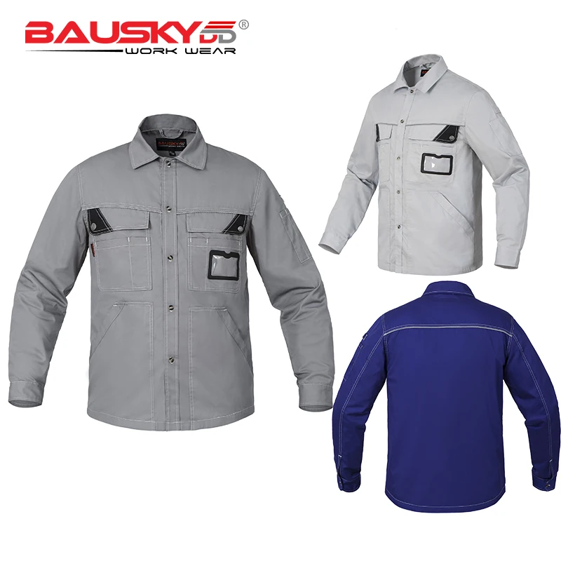 

Bauskydd B229 Autumn Men Workwear shirt Multi pockets Longsleeved Work clothes uniforms Male mechanic construction overalls