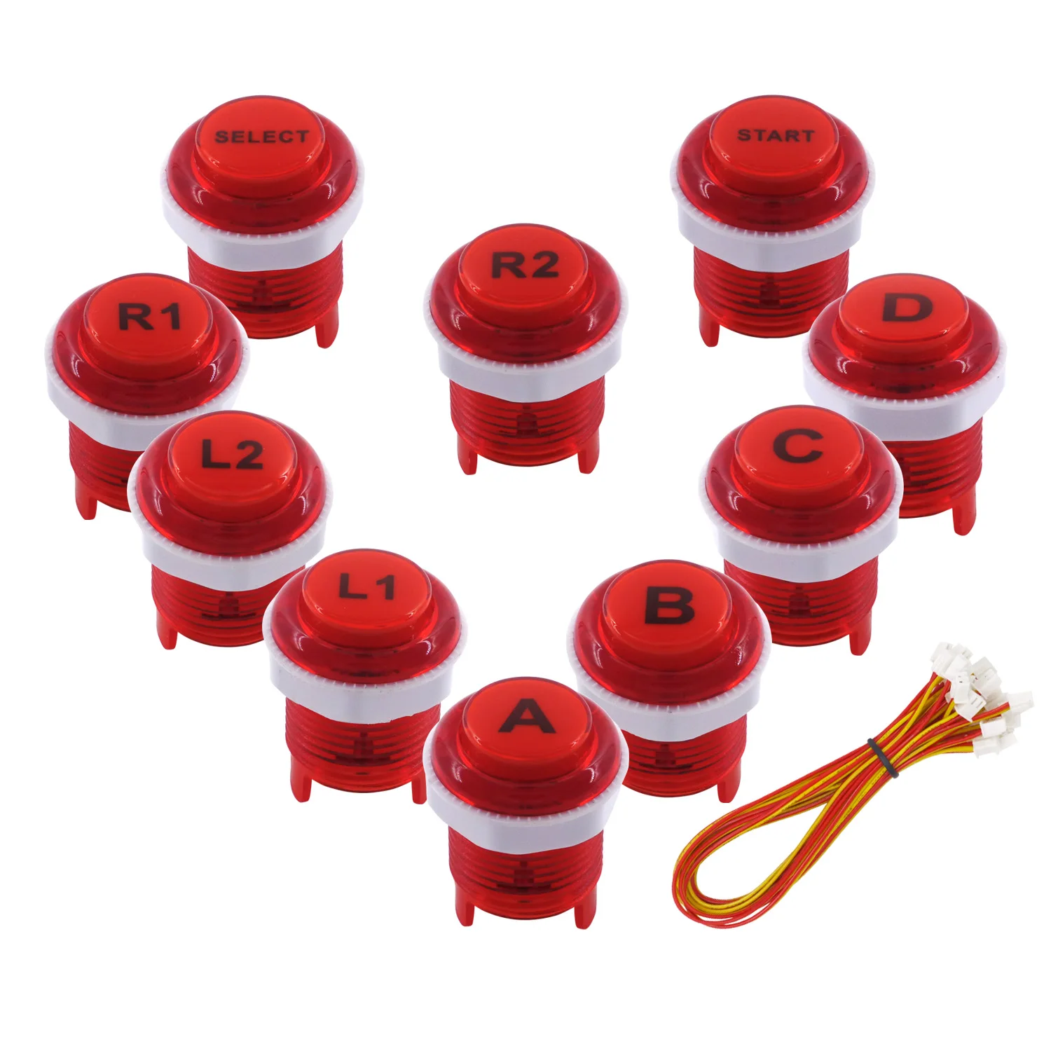 

SJ@JX Arcade Button Arcade DIY Kit Mechanical Keyboard Switch Highlight Button