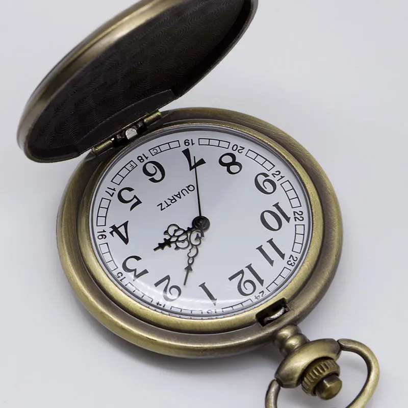 Роскошные карманные часы доктор тема кто лазерная гравировка часы ожерелье ручной Ветер мужские бронзовые Fob часы с 37,5 см цепь CF1023