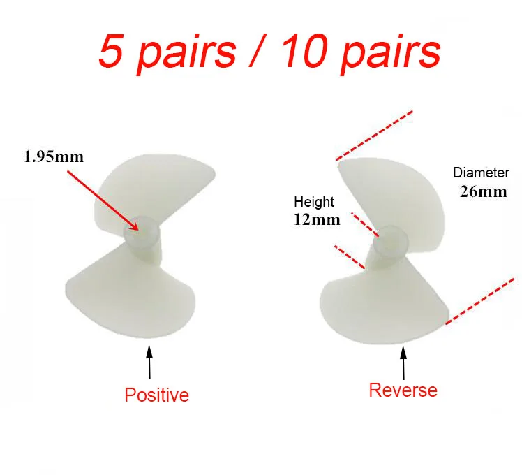 Us 4 97 6 Off 5 10 Pairs Cw Ccw 2 26mm Propellers 26mm Diameter 2 Blades Two Leaf Electric Nylon Props Paddle For Diy Boats Models 2mm Shafts In