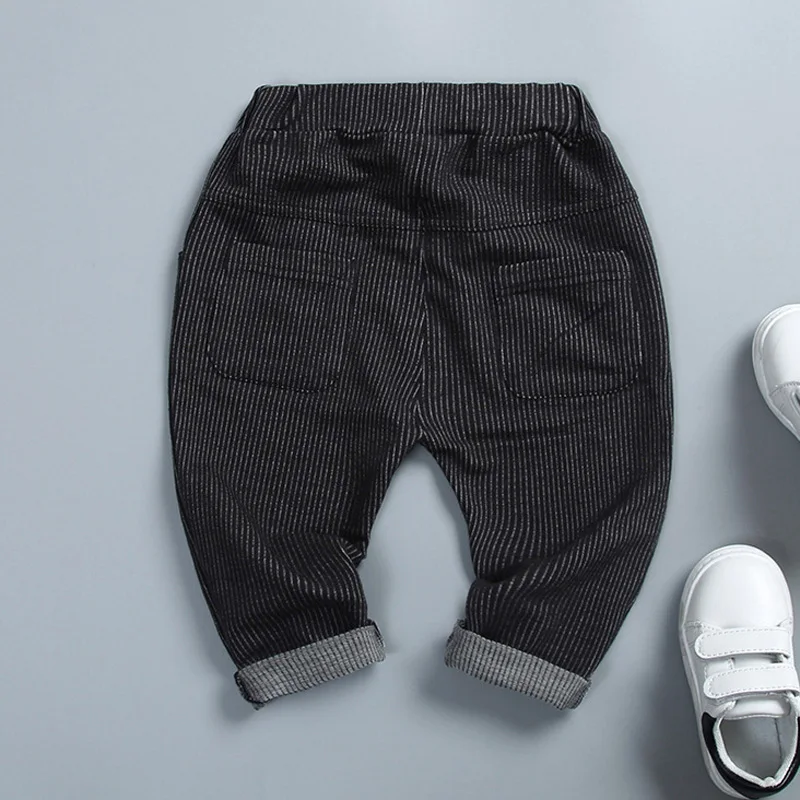 Осенние детские длинные брюки для мальчиков; одежда в полоску с надписями для малышей; bebe; повседневные длинные штаны; Pantalones; S5524