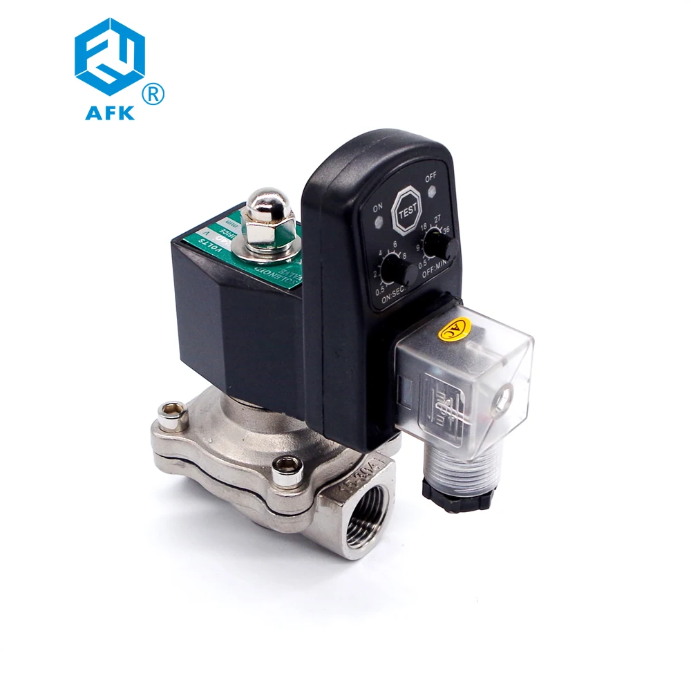 

High Temperature Stainless steel normally closed 1/2" water solenoid valve 220v ac with timer