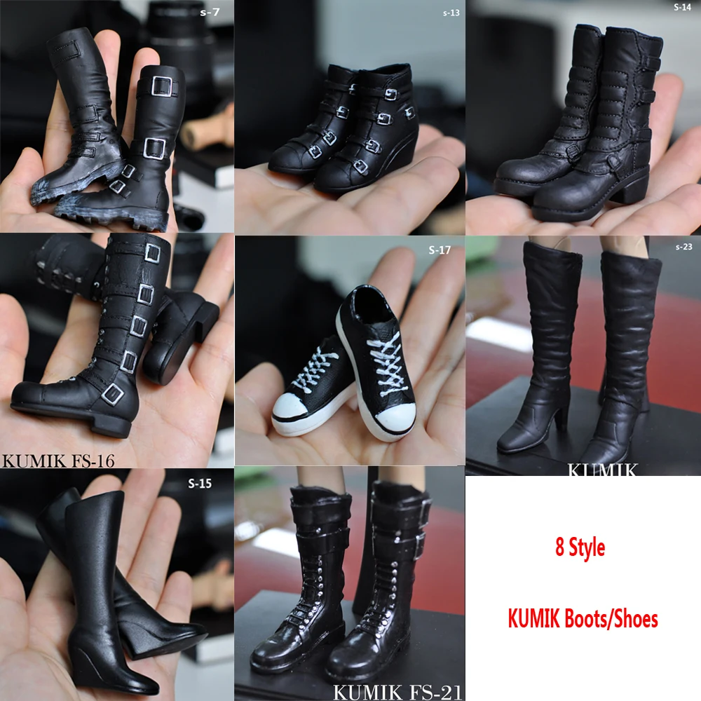 1//6th Scale Female Tactical Boots 12/'/' Action Figure Knee High Combat Shoes