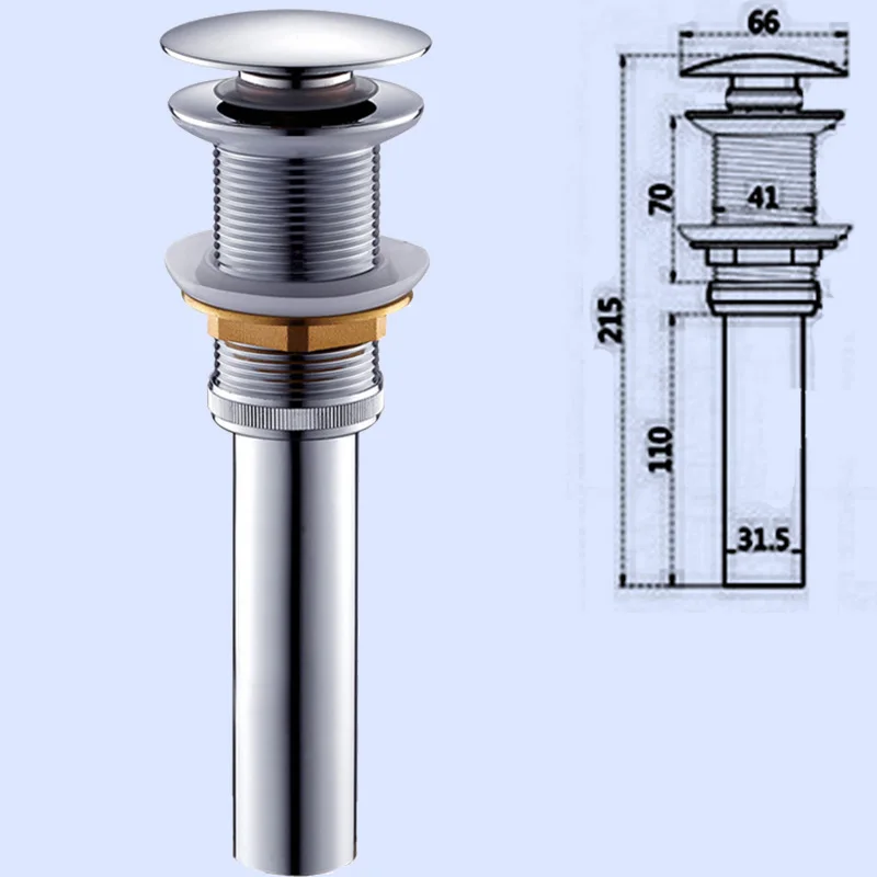 Раковина для ванной комнаты Pop Up Drain латунь с/без перелива хром туалет ванна Сливочная раковина для отходов сушилка аксессуары для ванной комнаты - Цвет: Big Pop-up
