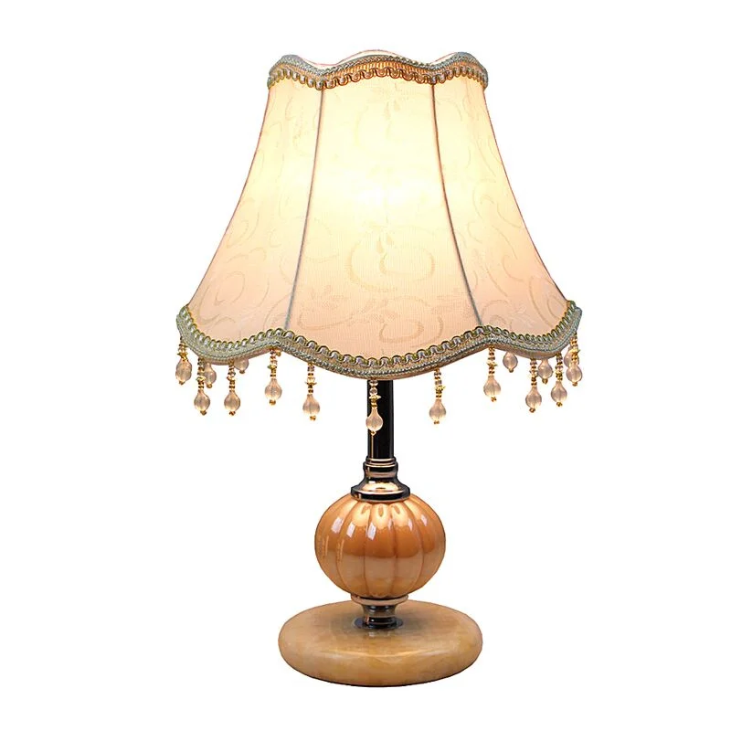 

E27 European adjustable light bedroom LED table lamp iron+fabric decoration bedside lamp with power cord interior lighting