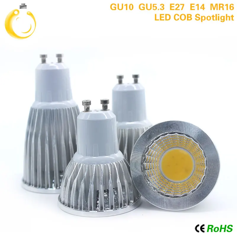 

1PCS E27 E14 GU10 GU5.3 MR16 COB LED Bulb Spot Light AC85-265V /110V/220V 9W 12W 15W COB LED Light White/Warm White led lamp
