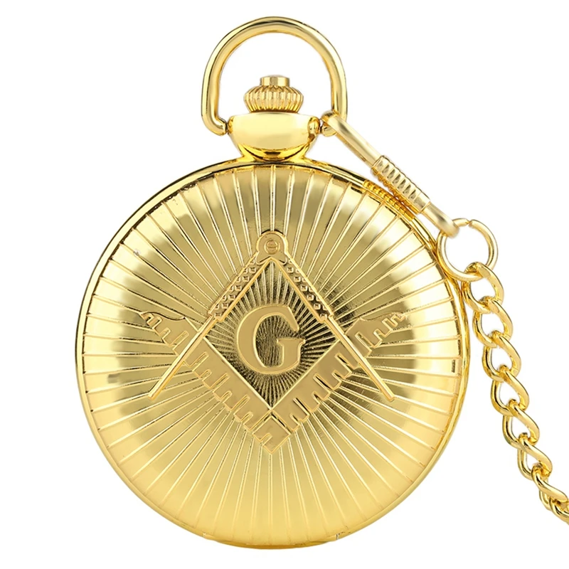 

Silver/Golden Freemason Masonic G Design Quartz Pocket Watch Chain Fashion Jewelry Chain Watch Best Christmas Gift for Men Women