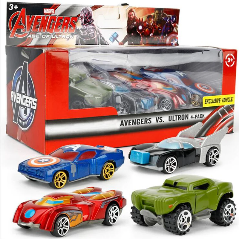 4 упаковки/Набор Детские литые игрушки модель автомобиля Мстители 1: 64