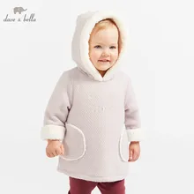 DB8819 dave bella/хлопковая куртка для маленьких девочек Детская верхняя одежда модное розовое пальто