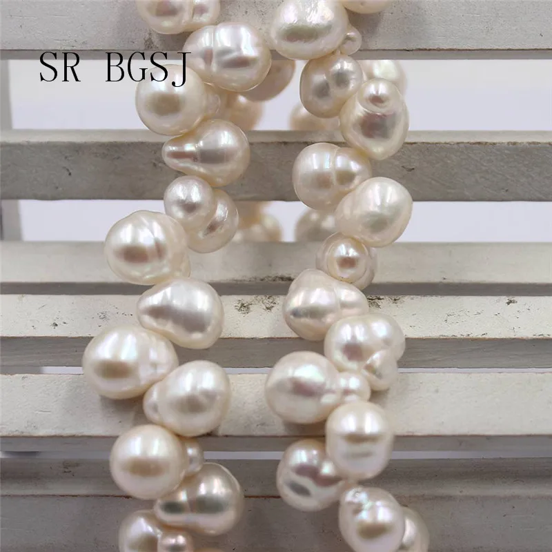 Natural Freshwater Pearl Purple Top-Drilled Baroque Loose Beads 15" Strand