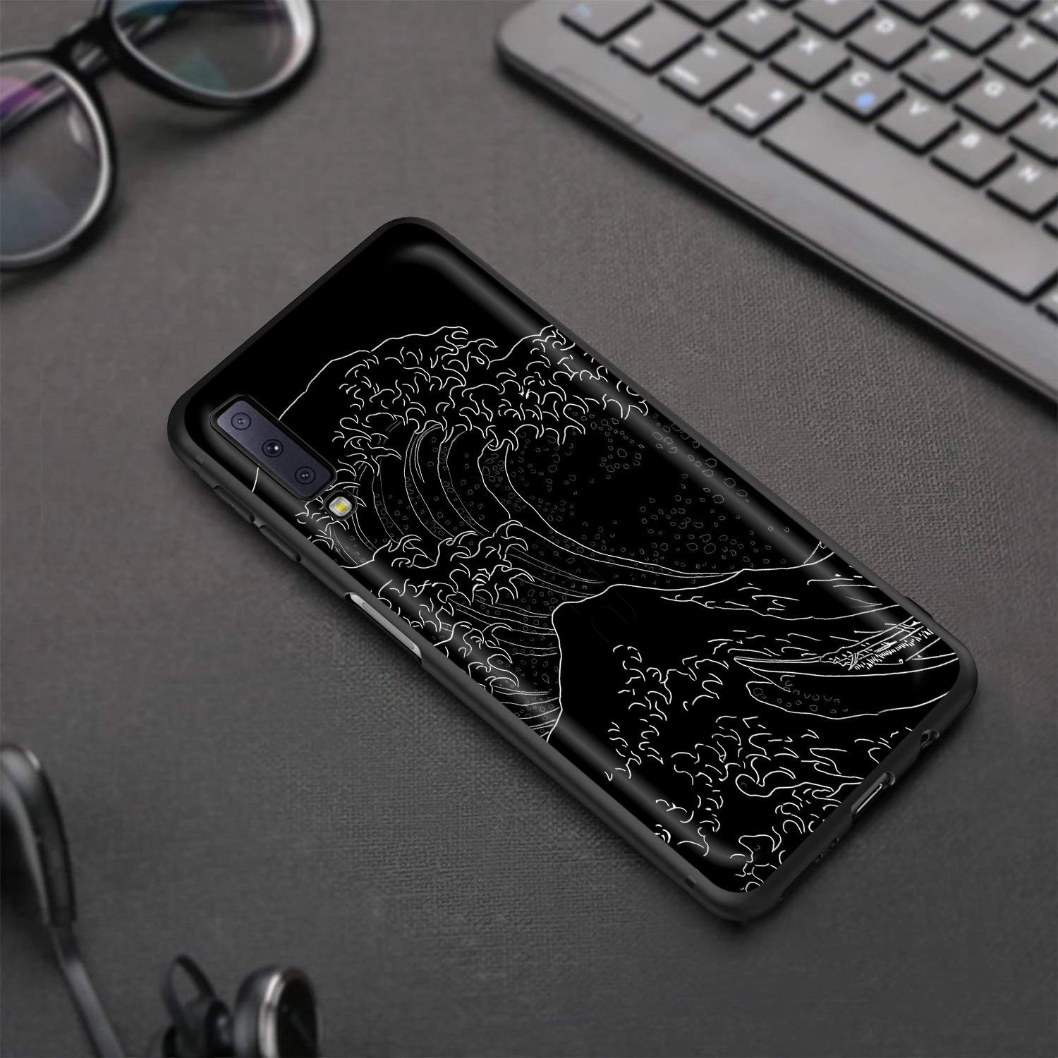 Чехол Kanagawa с большой волной для Samsung Galaxy J6 A9 A8 A7 A70 A6 A5 A50 A40 A30 A3 A10 A51 A71 A81 A91