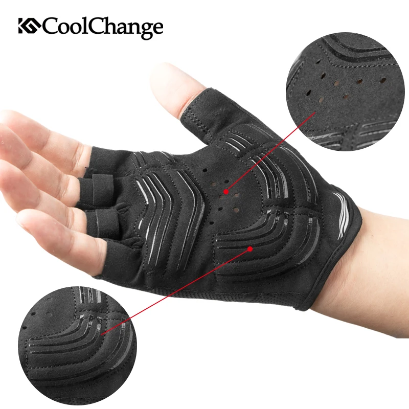 CoolChange Cycling Gloves Shockproof Breathable Half Finger Bike Gloves Sports Anti-sweat Anti-slip Bicycle Gloves For Men Women CoolChange Cycling Gloves Shockproof Breathable Half Finger Bike Gloves Sports Anti-sweat Anti-slip Bicycle Gloves For Men Women