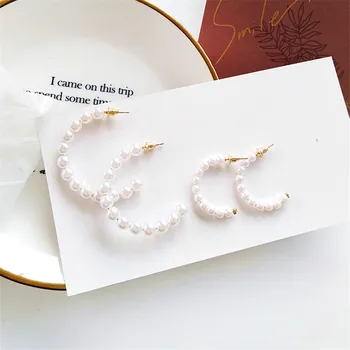 Géométrique élégant fille boucles d'oreilles perle boucles d'oreilles pour femmes boucles d'oreilles géométrique pendentif bijoux cadeaux en gros