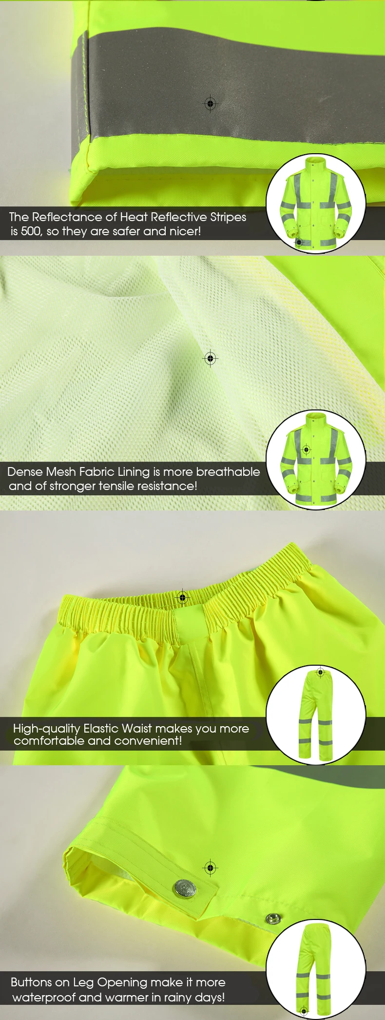 Plus Size Men Women Cycling Motorcycle Rain Coat Pants Suits 17