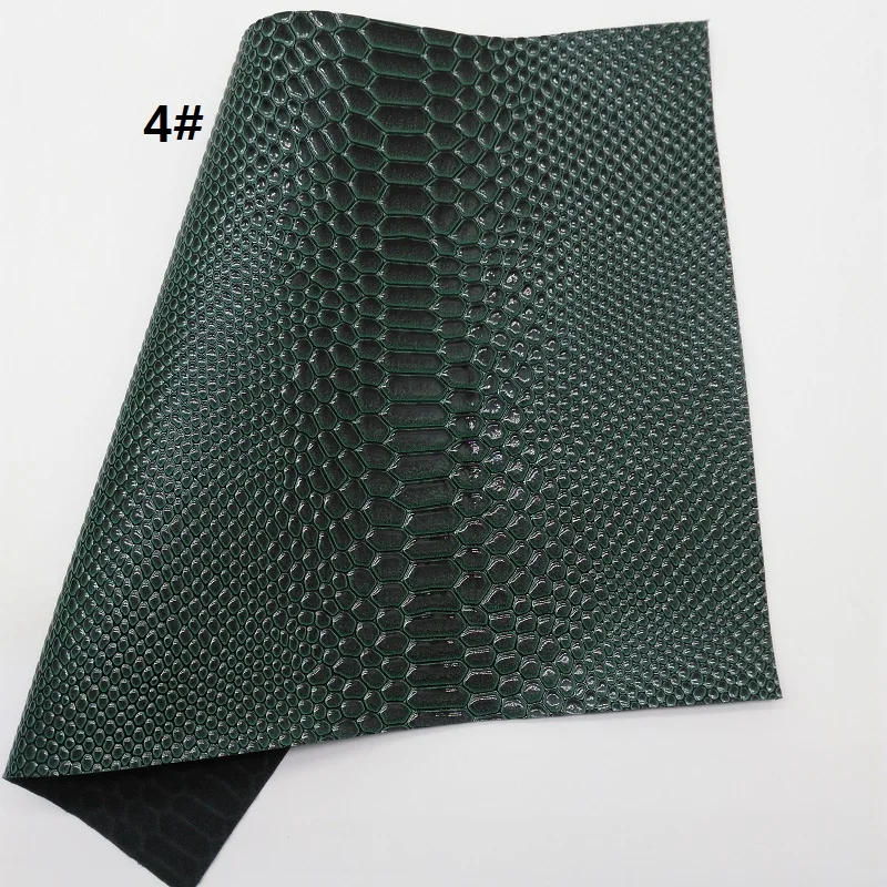 1PC 21X29CM Synthetic Letaher Faux Leather Sheets, Crocodile Grain PU Leather For Making Bows Accessories LEOsyntheticoDIY T109A - Color: 4