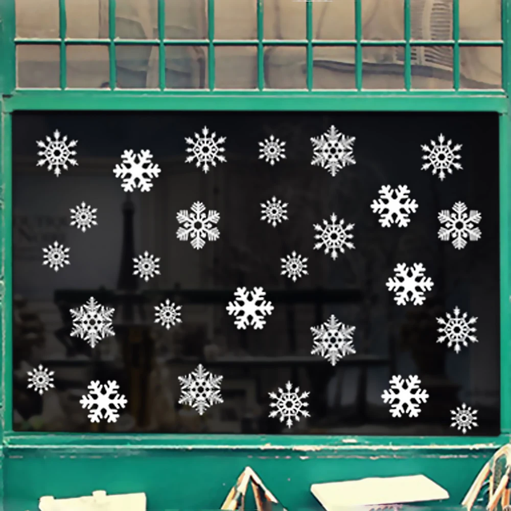 38 шт. Рождественская зимняя Снежинка Наклейка на стену на окно белые Замороженные снежные хлопья виниловая художественная Наклейка на окно наклейка s рождественские подарки