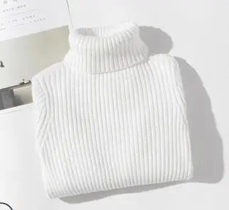 Зима-осень водолазка для мальчиков и девочек свитера Повседневное детские вязанные свитера и пуловеры хлопок детские топы XL333 - Цвет: Белый