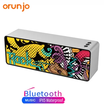 

Ounjo F2 Bluetooth Speakers Portable Graffiti Wireless Speaker Stereo Rock Oversized Sound Popular Subwoofer Boombox with Mic