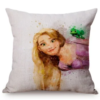 

Watercolor Art Fairy Tale Princess Cute Girl Design Cushion Cover Kids Like Room Sofa Decorative Throw Pillow Case The Best Gift