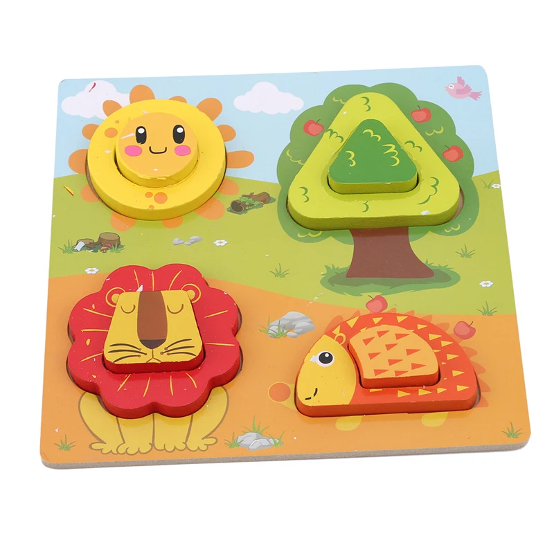 Пазлы с животными из мультфильмов деревянные пазлы игрушки для детей