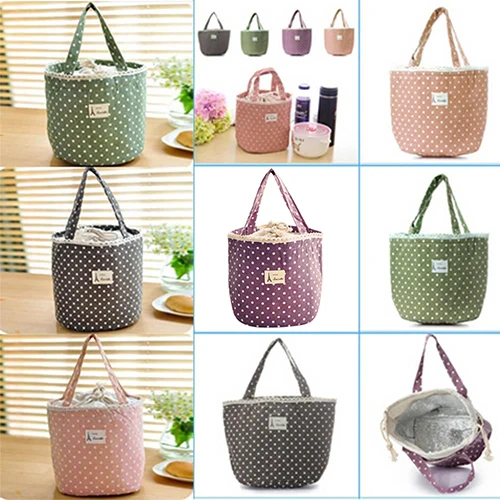 6colors portable insulated thermal cooler bento lunch box tote storage bag`pouch 